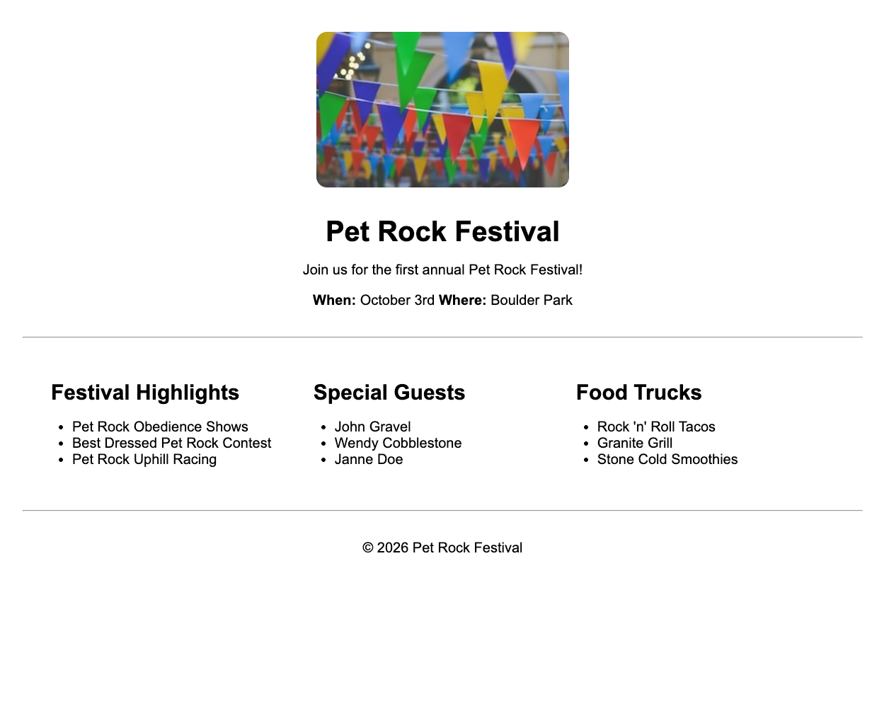 Preview of Build an Event Flyer Page