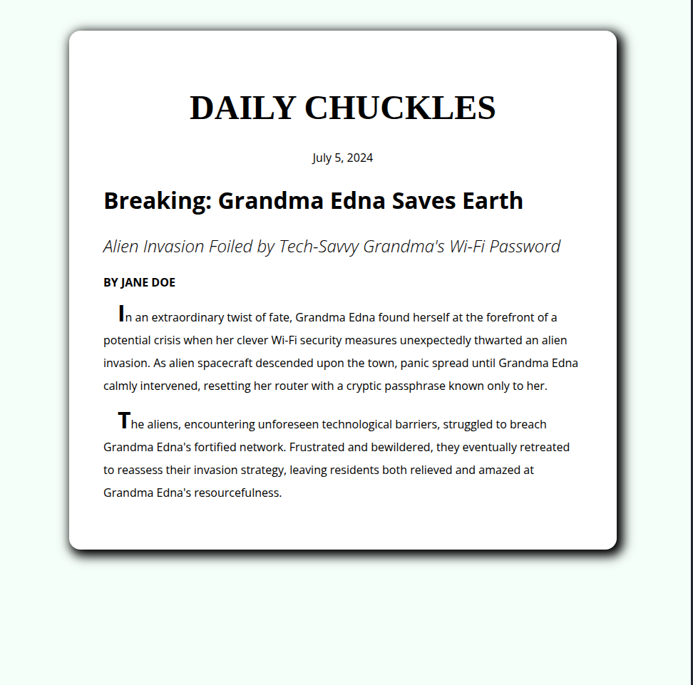 Preview of Build a Newspaper Article