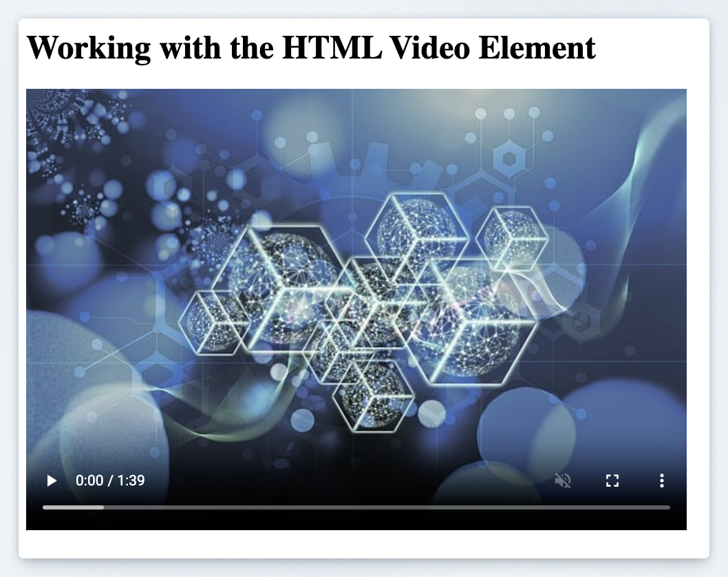 Preview of the HTML video player