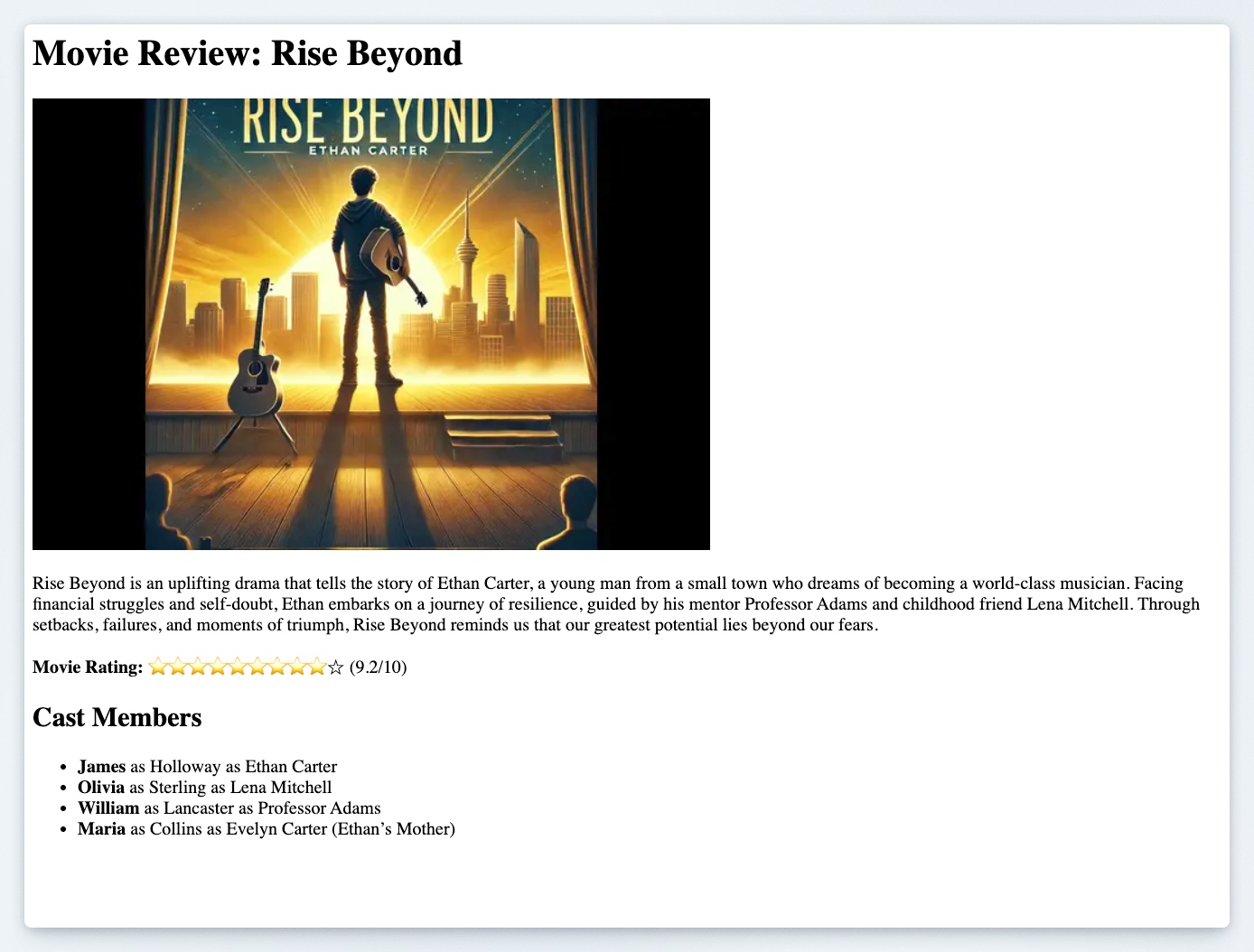 Preview of the Rise Beyond movie review page